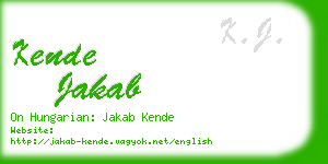 kende jakab business card